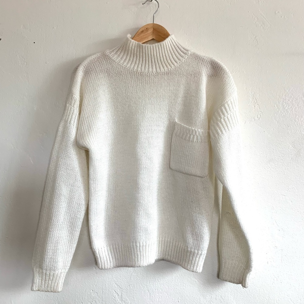 Vintage Mock Neck Knit Sweater